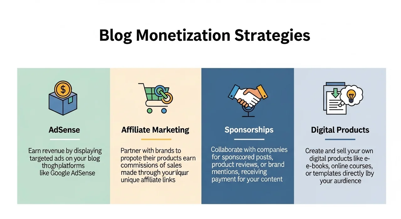 초보 블로거를 위한 현실적인 수익화 전략 한눈에 보기