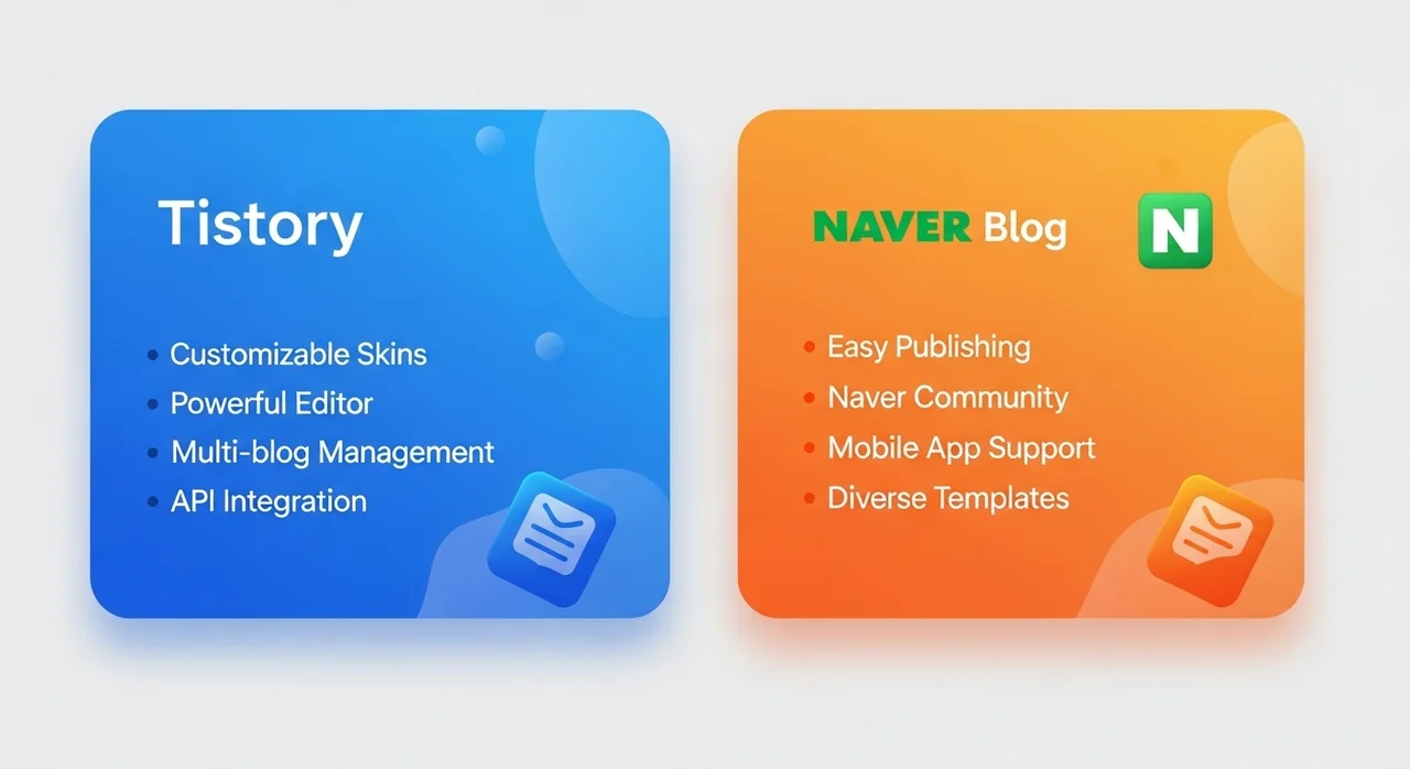 국내 무료 플랫폼: 티스토리 vs. 네이버 블로그 비교