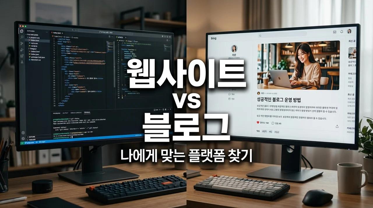 개인 웹사이트 vs 블로그, 나에게 맞는 선택은? 장단점 완벽 비교