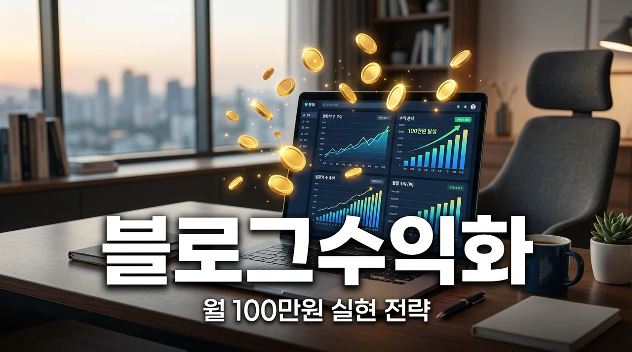 블로그수익화 방법 5가지! 월 100만 원 만드는 현실적인 전략