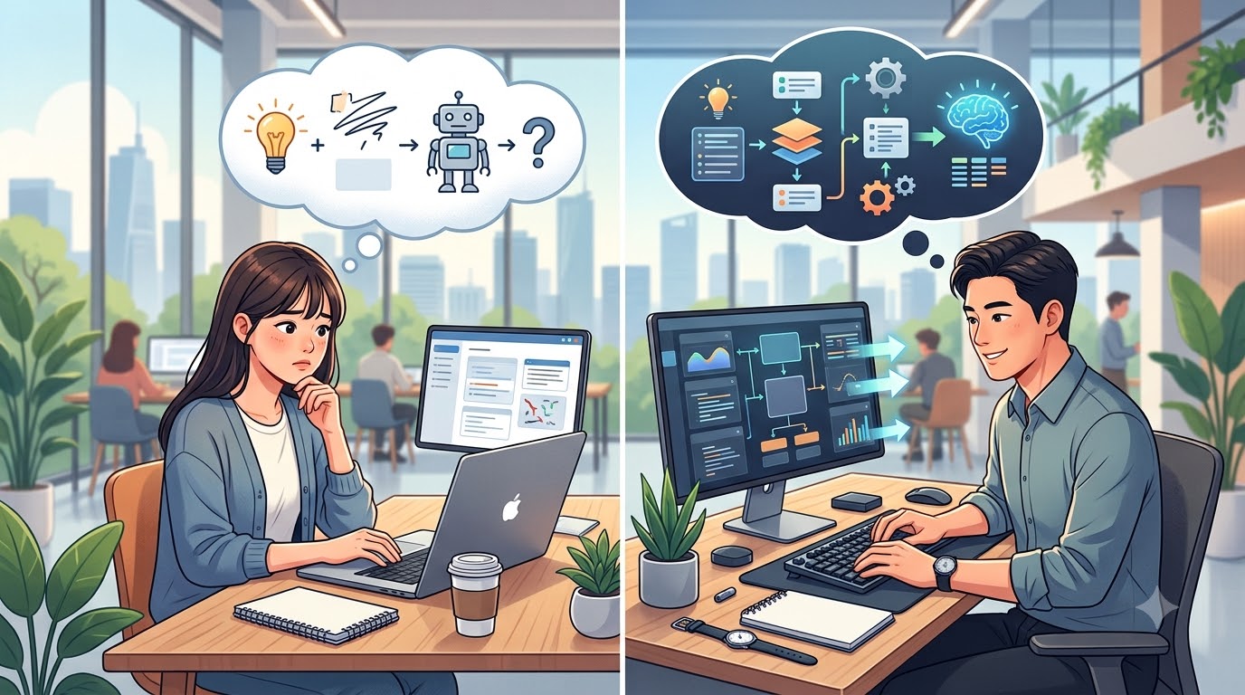 초보자와 고수의 AI 프롬프트 작성 차이점