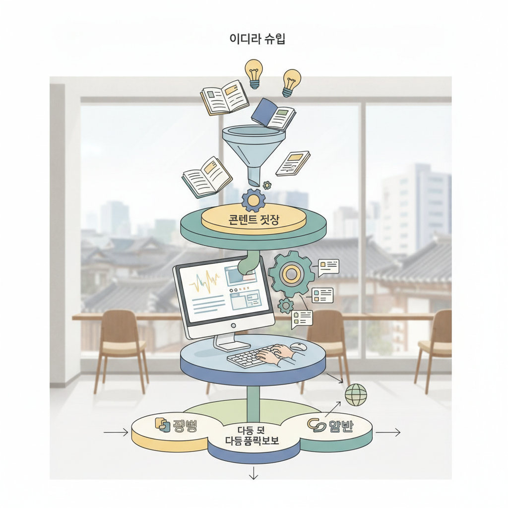지치지 않는 글쓰기 3단계 생산 파이프라인