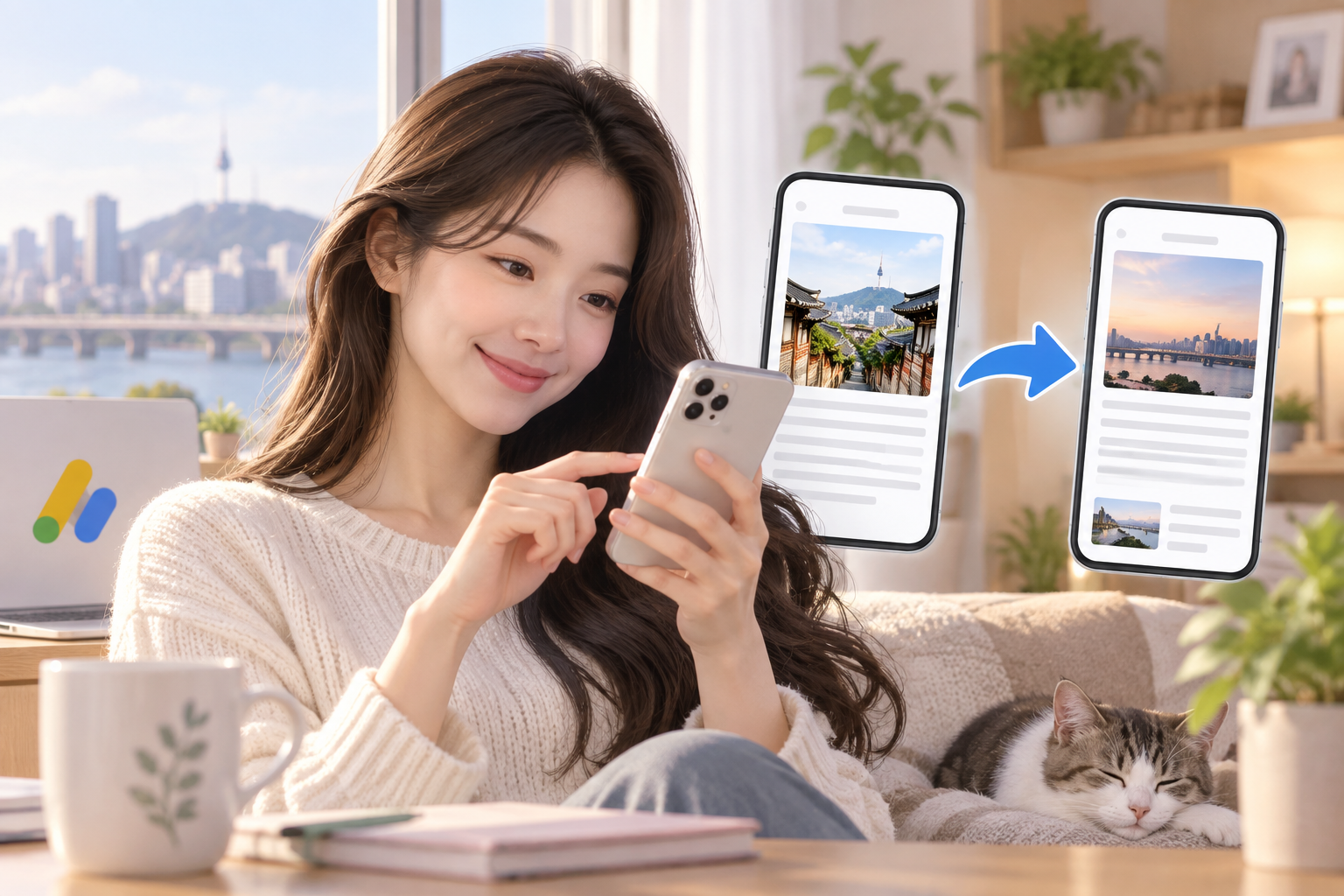 4. 휴대폰에서 읽고 다음 글까지 이동해봐요