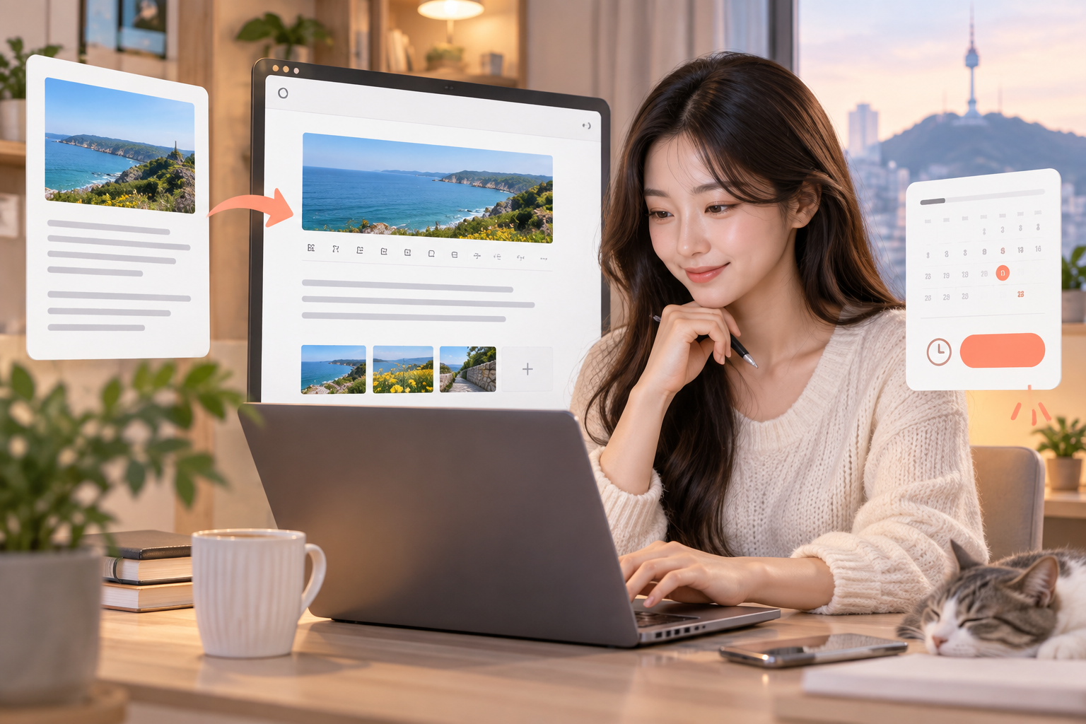 초안을 편집기에 옮기고 예약하려면?